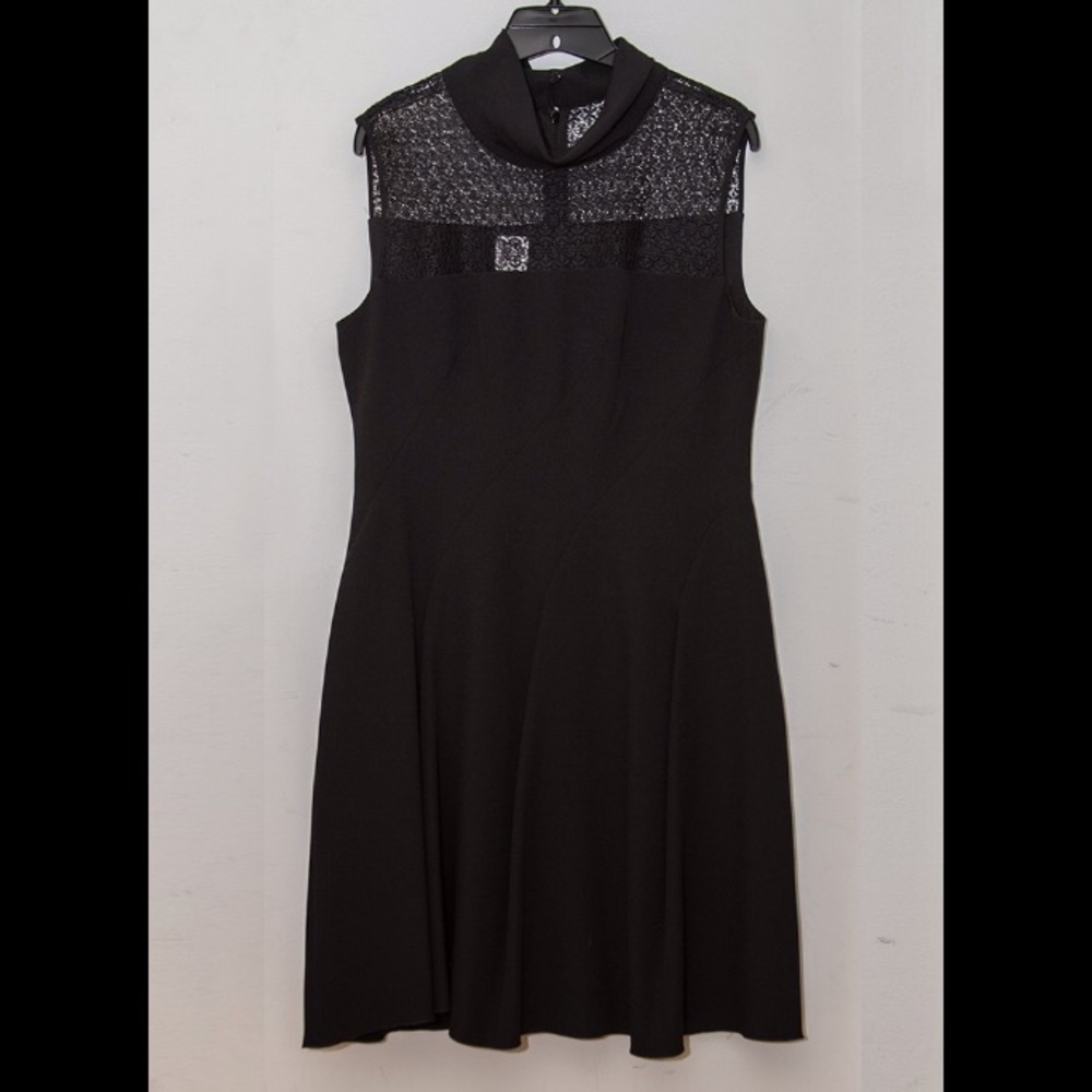 Anne Klein Women’s Black Lace Fit Flare Dress